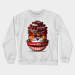 Illustration Of a Cute Japanese Cat. Crewneck Sweatshirt